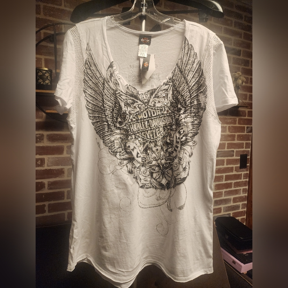 Harley-Davidson White Winged Graphic Tee